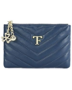 Tiffany & Fred Paris Quilted Leather Wallet - Blue