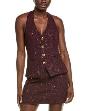 Endless Rose Tweed Halter Vest - Purple