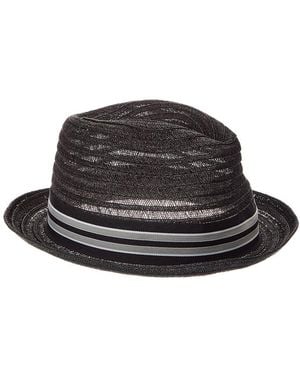 Bruno Magli Packable Open Weave Triby Straw Hat - Black