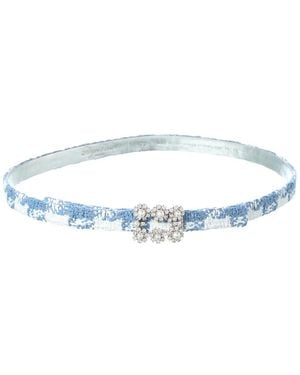 Roger Vivier Buckle Tweed Belt - Blue