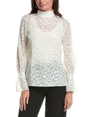 St. John Coupe Pleated Blouse - White