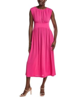 Anne Klein Pebble Jersey Shirred Midi Dress - Pink