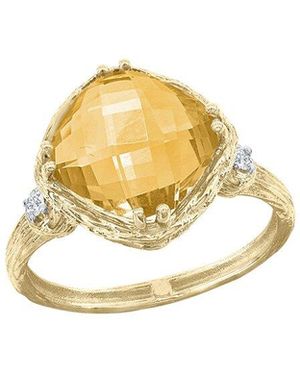 Reiss 14K 3.55 Ct. Tw. Diamond & Citrine Cocktail Ring - Metallic