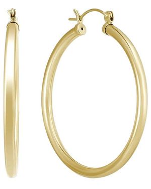 MaxColor Plated Hoop Earrings - Metallic