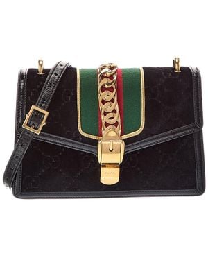 Gucci Velvet Shoulder Bag (Authentic Pre-Loved) - Black