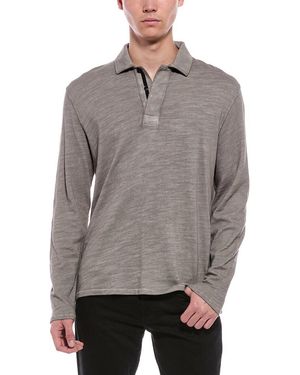 Rag & Bone Washed Flame Rugby Polo Shirt - Grey