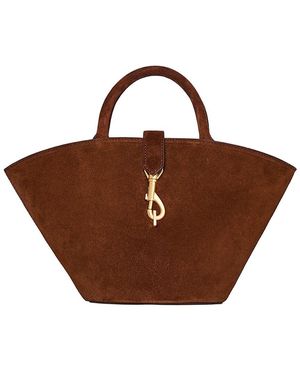Rebecca Minkoff Megan Mini Fan Leather Tote - Brown