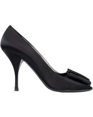 Prada Leather Open Toe Pump (Authentic Pre-Loved) - Blue