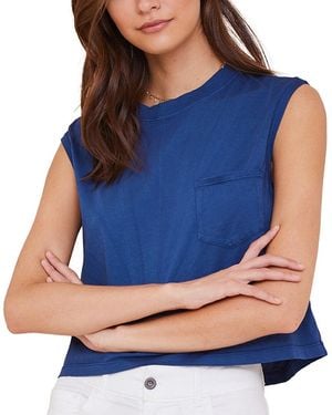 Bella Dahl Dnu Sleeveless Pocket Muscle Tank - Blue