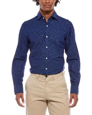 Isaia Cam196 Mix Sport Shirt - Blue