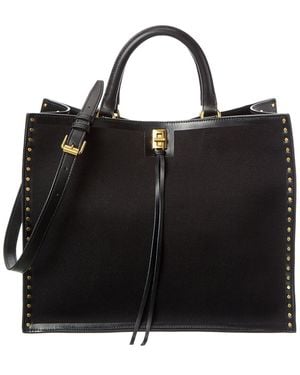 Rebecca Minkoff Darren Surplus Canvas & Leather Tote - Black