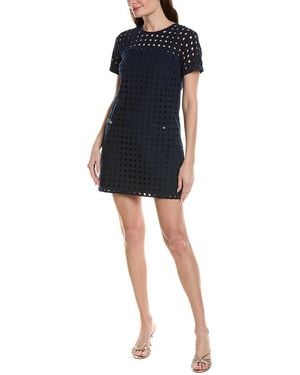 Cece Circle Eyelet Shift Dress - Blue