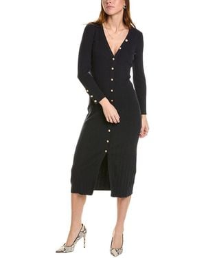 L'Agence Kyra Duster Silk-Blend Sweaterdress - Black