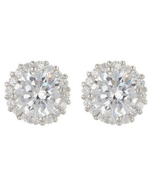 Adornia Crystal Studs - White