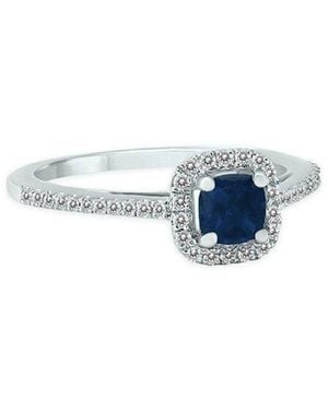 Gem Spark 14K 0.69 Ct. Tw. Diamond & Sapphire Ring - Blue