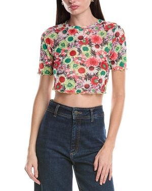 AFRM Isla Crop Mesh T-Shirt - Red