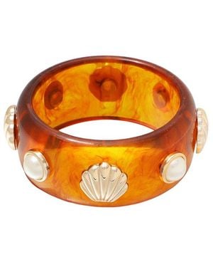 Adornia Studded Tortoise Cuff Bracelet - Orange