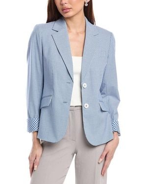 Jones New York Notch Collar Blazer - Blue