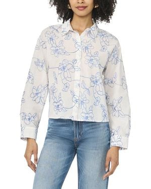 Vince Camuto Cropped Collar Button-Down Shirt - White