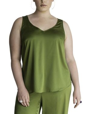 Gabriella Rossetti Gia Stretch Silk Top - Green