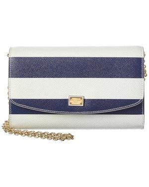 Dolce & Gabbana Dg Mini Leather Wallet On Chain - Blue
