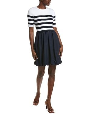 Nanette Lepore Short Sleeve Mini Dress - Blue