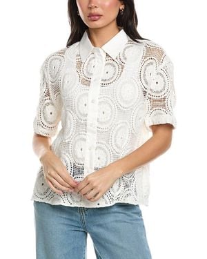 Seraphin Crochet Collard Top - Grey