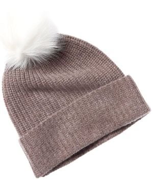 Hannah Rose Shaker Cashmere Hat - Brown