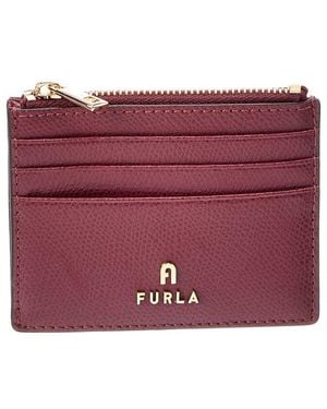 Furla Camelia Small Leather Zipped Card Case - Purple