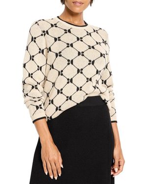 NIC+ZOE Geo Argyle Knit Jumper - Black