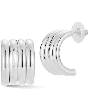 Glaze Jewelry Plated Chunky Hoop Earrings - White