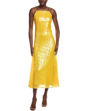Akris Sequin Midi Dress - Yellow