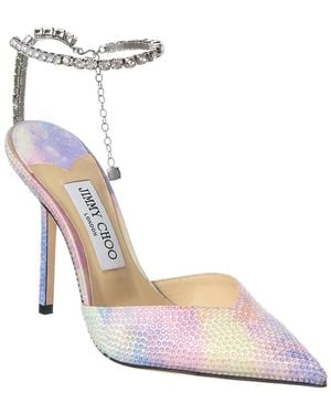 Jimmy Choo Saeda 100 Suede Slingback Pump - Metallic