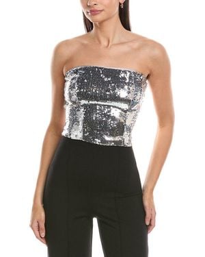 Danielle Guizio Sequin Tube Top - Blue