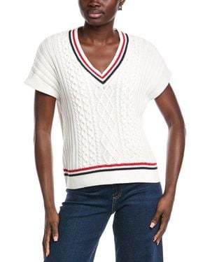 HUNTER Cable Jumper Knit Vest - White