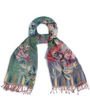 Saachi Rosy Reversible Wool-Blend Scarf - Blue