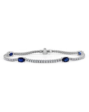 Sabrina Designs 14k 3.94 Ct. Tw. Diamond & Sapphire Bracelet - White