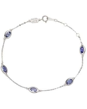 Suzy Levian 14K 2.50 Ct. Tw. Tanzanite Station Bracelet - White