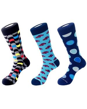 Unsimply Stitched 3-Pack Crew Socks - Blue