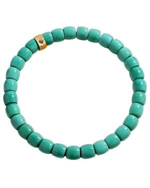 Karma and Luck Plated Stretch Bracelet - Green