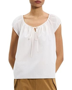 Theory Easy Tie Blouse Woven Top - White