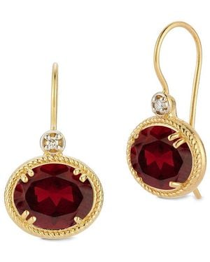 Reiss 14k 7.04 Ct. Tw. Diamond & Garnet Earrings - Red