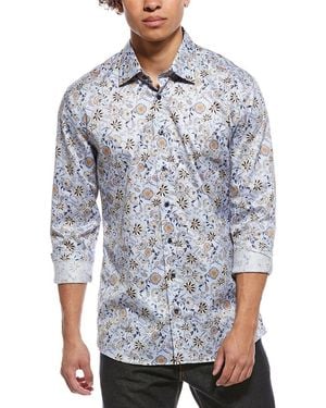 Eterna Printed Kent Shirt - Blue