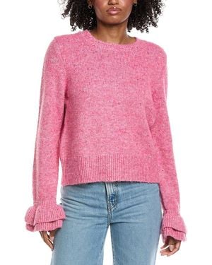 Cece Ruffle Cuff Jumper - Red