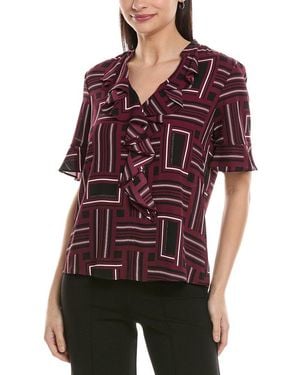 KARL LAGERFELD Ruffle Blouse - Red