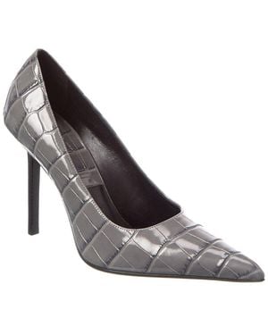Michael Kors Winona Croc-Embossed Leather Pump - Metallic