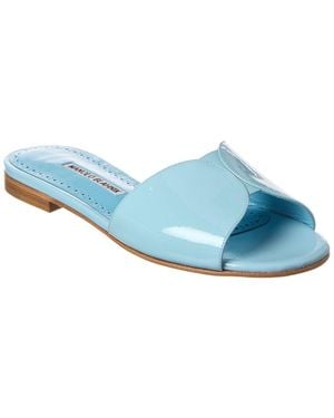 Manolo Blahnik Houramu Patent Sandal - Blue