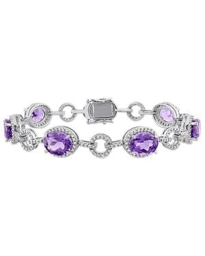 Diamond Select Cuts 14K 15.54 Ct. Tw. Diamond & Amethyst Bracelet - White