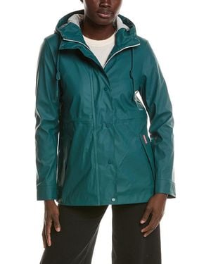 HUNTER Abbey Rubberized Short Rain Jacket - Green