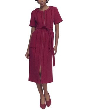 Boden Petite Ruth Zip Texture Dress - Purple